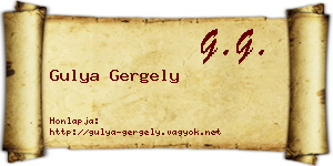 Gulya Gergely névjegykártya